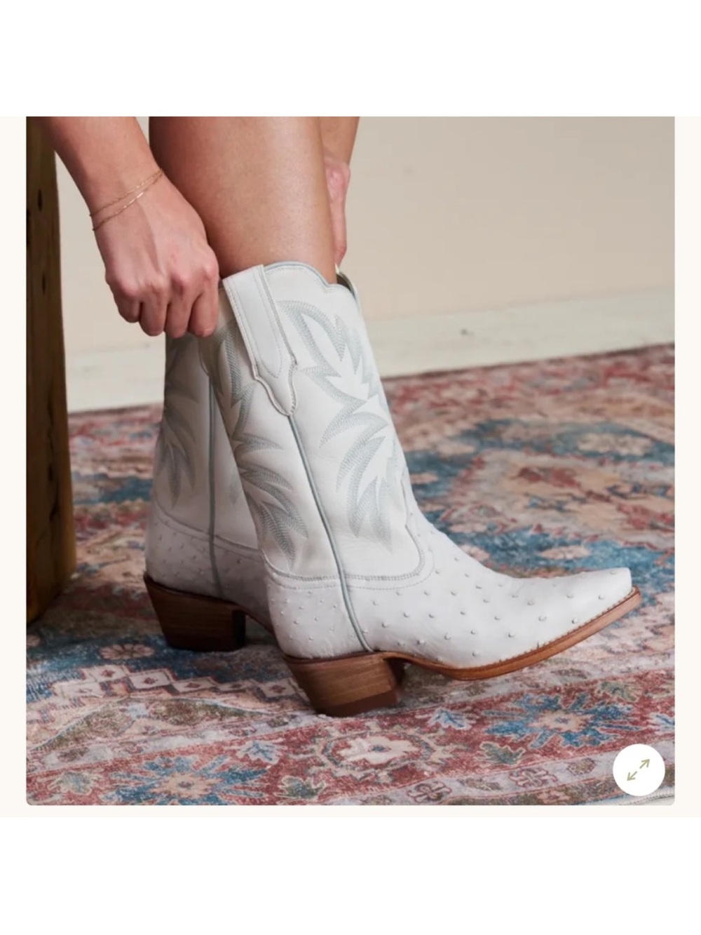 “The Sadie” Tecovas white Leather Cowboy Boots - Picture 7 of 7